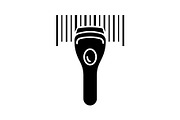 Barcode scanning glyph icon