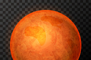 Realistic Mars planet with texture