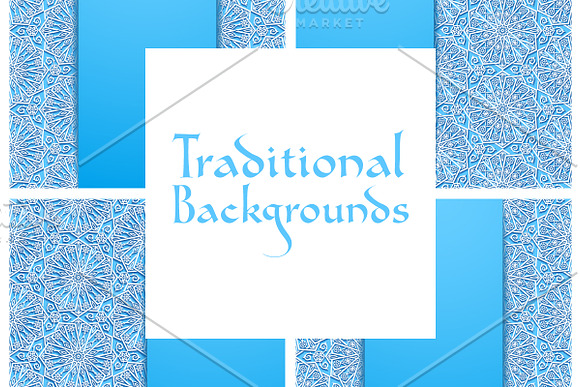 Traditional Floral Backgrounds in Illustrations - product preview 4