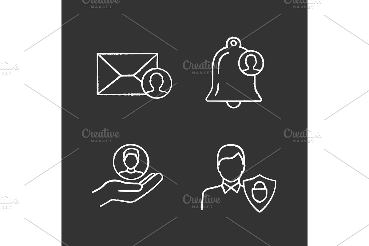 Customer retention chalk icons set in Icons - product preview 8