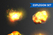 Realistic explosions set