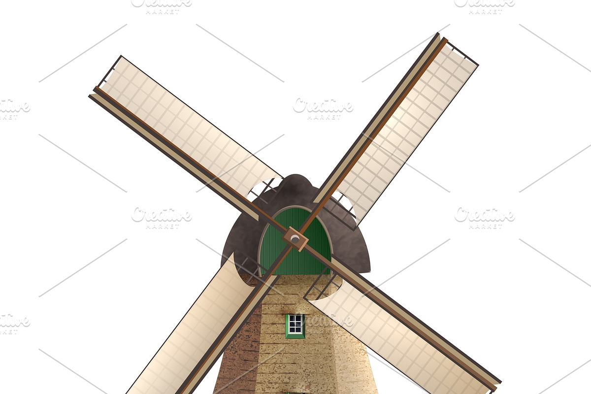 Traditional old windmill in Illustrations - product preview 8