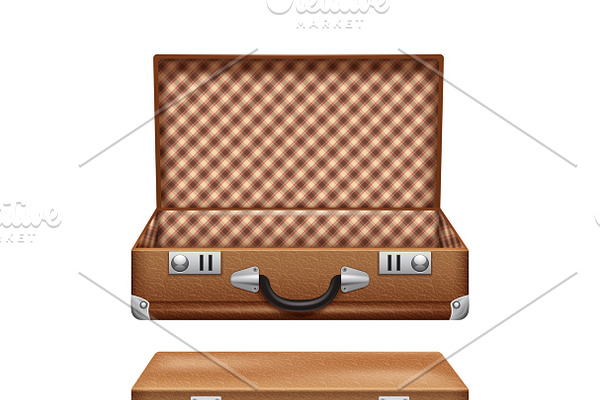 Old brown suitcase illustration