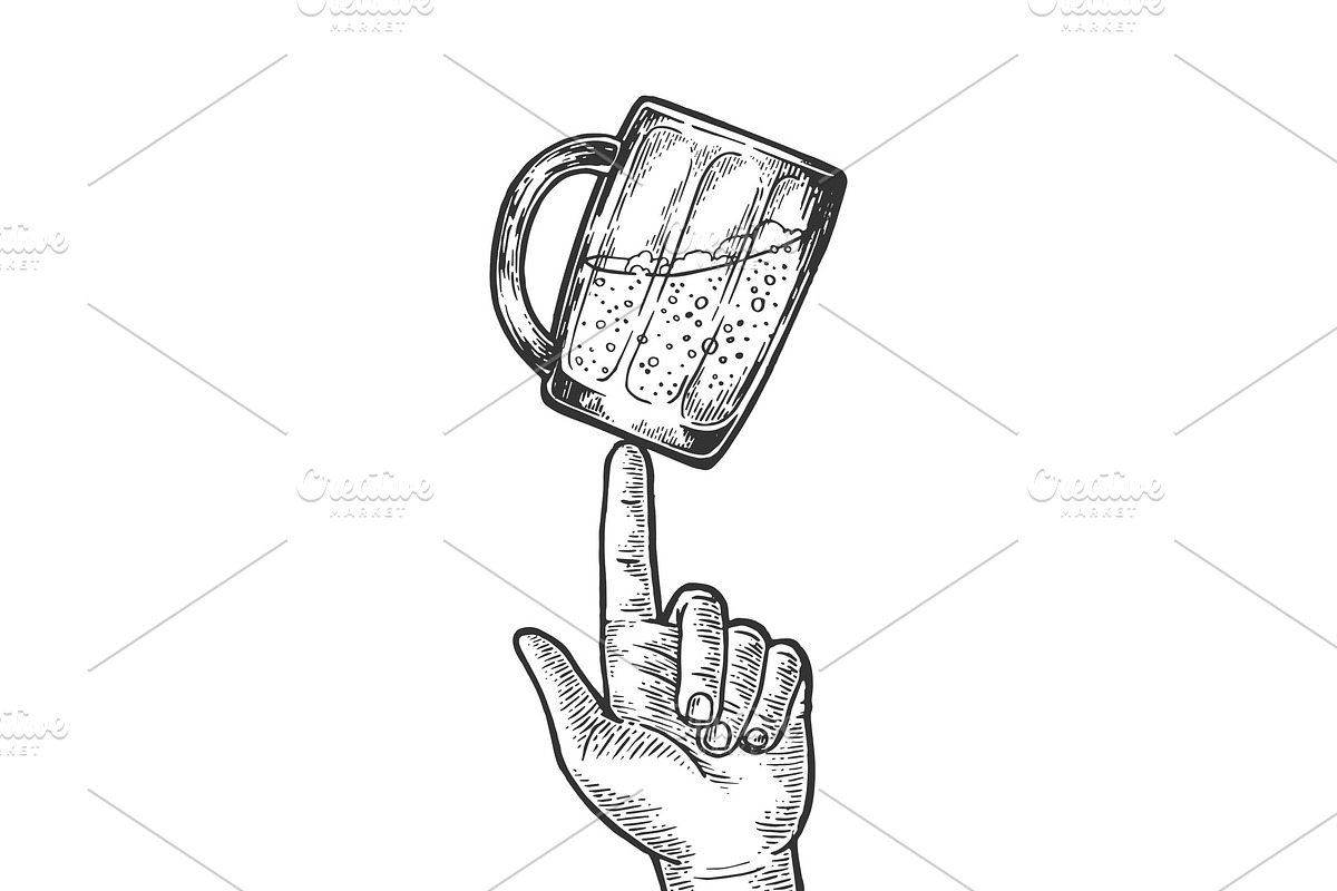 Beer cup spinning on finger in Illustrations - product preview 8