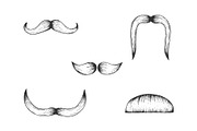 Moustache engraving vector