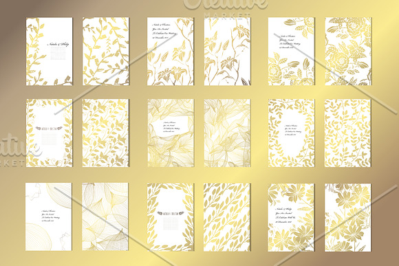 50 Golden Floral Card Templates in Postcard Templates - product preview 1