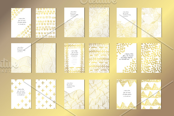 50 Golden Floral Card Templates in Postcard Templates - product preview 2