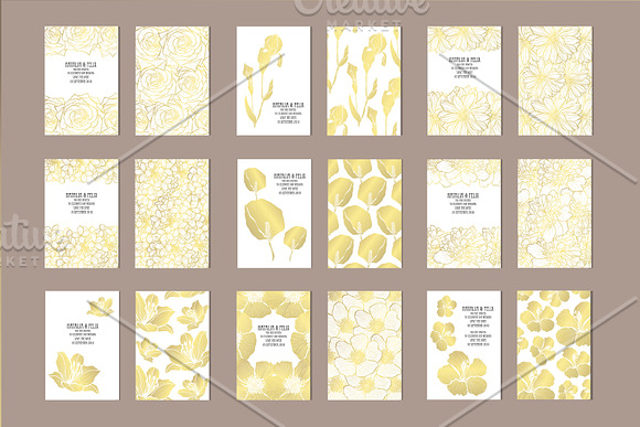 50 Golden Floral Card Templates in Postcard Templates - product preview 4