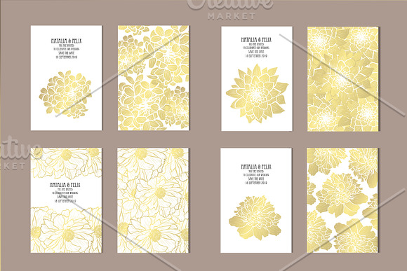 50 Golden Floral Card Templates in Postcard Templates - product preview 5
