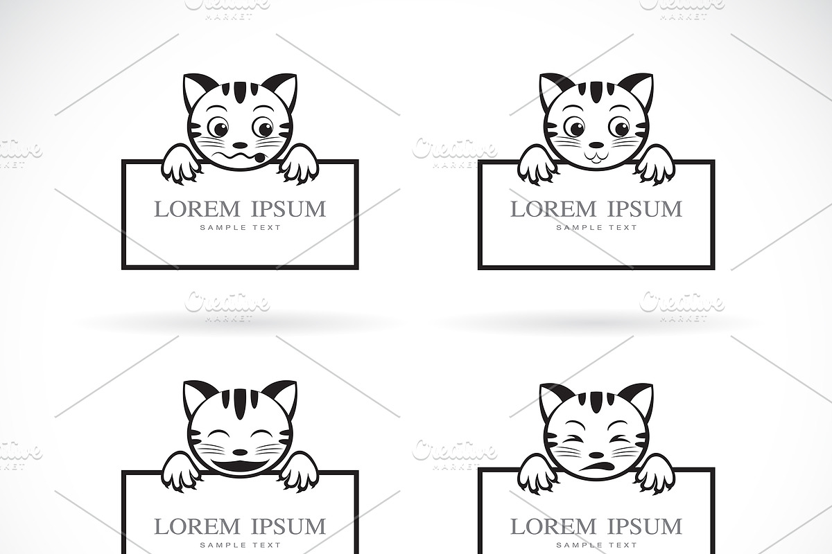 Collection of cartoon cats. Pet. in Icons - product preview 8