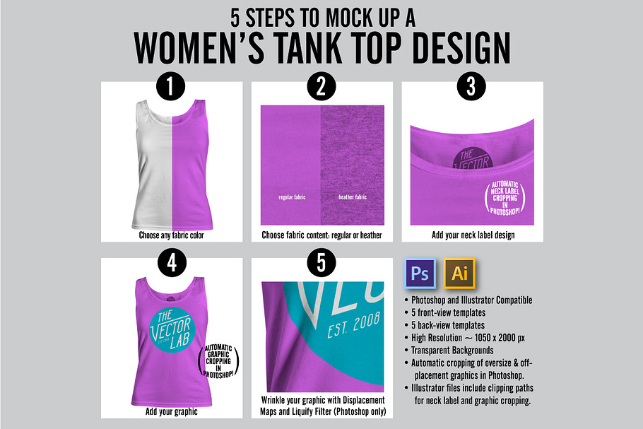 Women's Tank Top Mockup Templates in Product Mockups - product preview 8