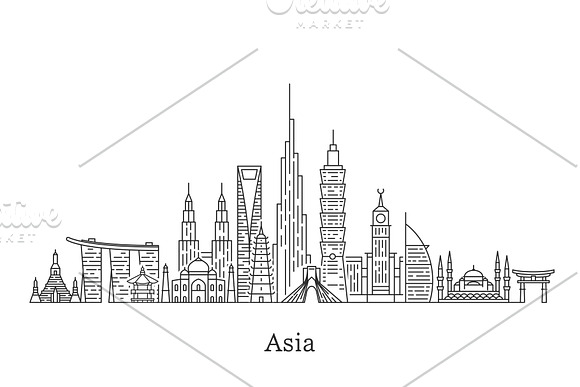 Asia skyline in Illustrations - product preview 2