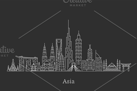 Asia skyline in Illustrations - product preview 5