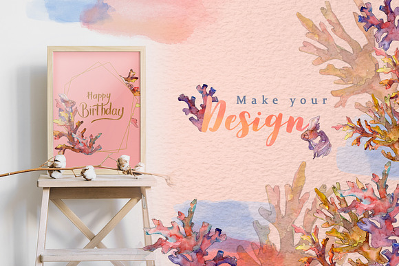 Corals Watercolor png in Illustrations - product preview 1