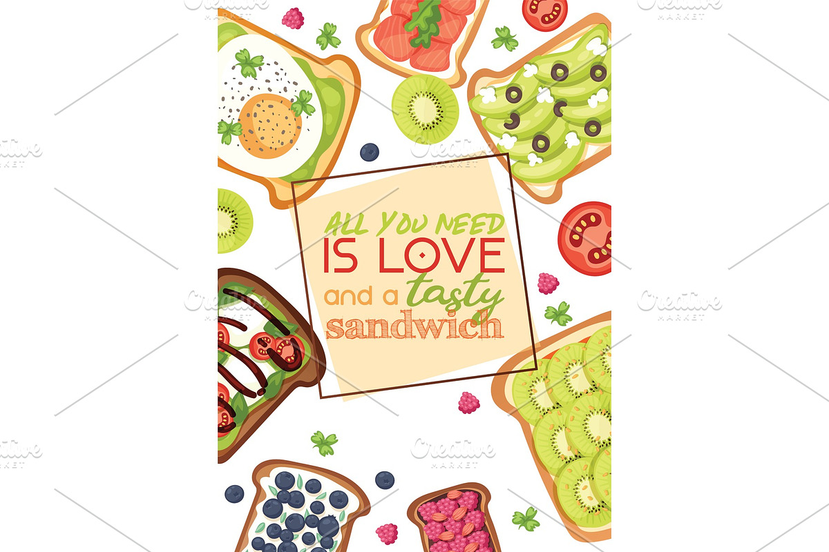 Toast vector sandwich healthy in Illustrations - product preview 8