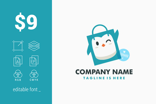 Penguin Shopping Bag Logo