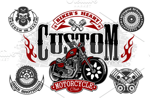 Vintage custom motorcycle label
