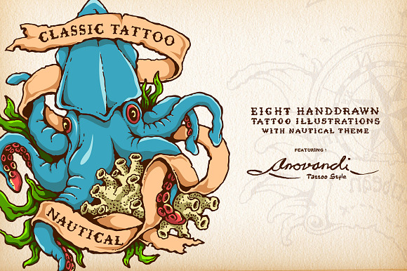 Classic Tattoo Illustrations in Illustrations - product preview 2