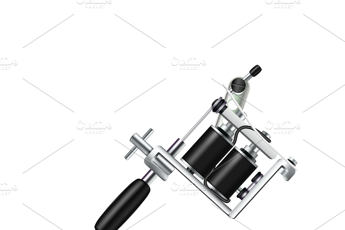 Realistic tattoo machine in Illustrations - product preview 8