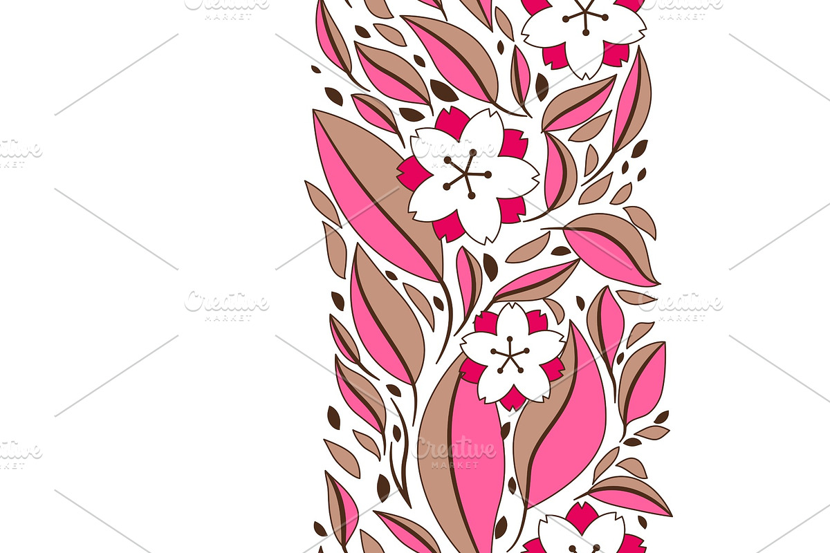 Seamless pattern with sakura or in Patterns - product preview 8
