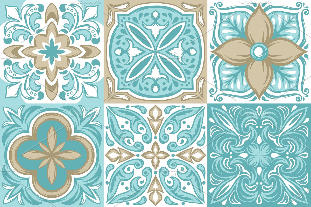 Portuguese azulejo ceramic tile in Patterns - product preview 8