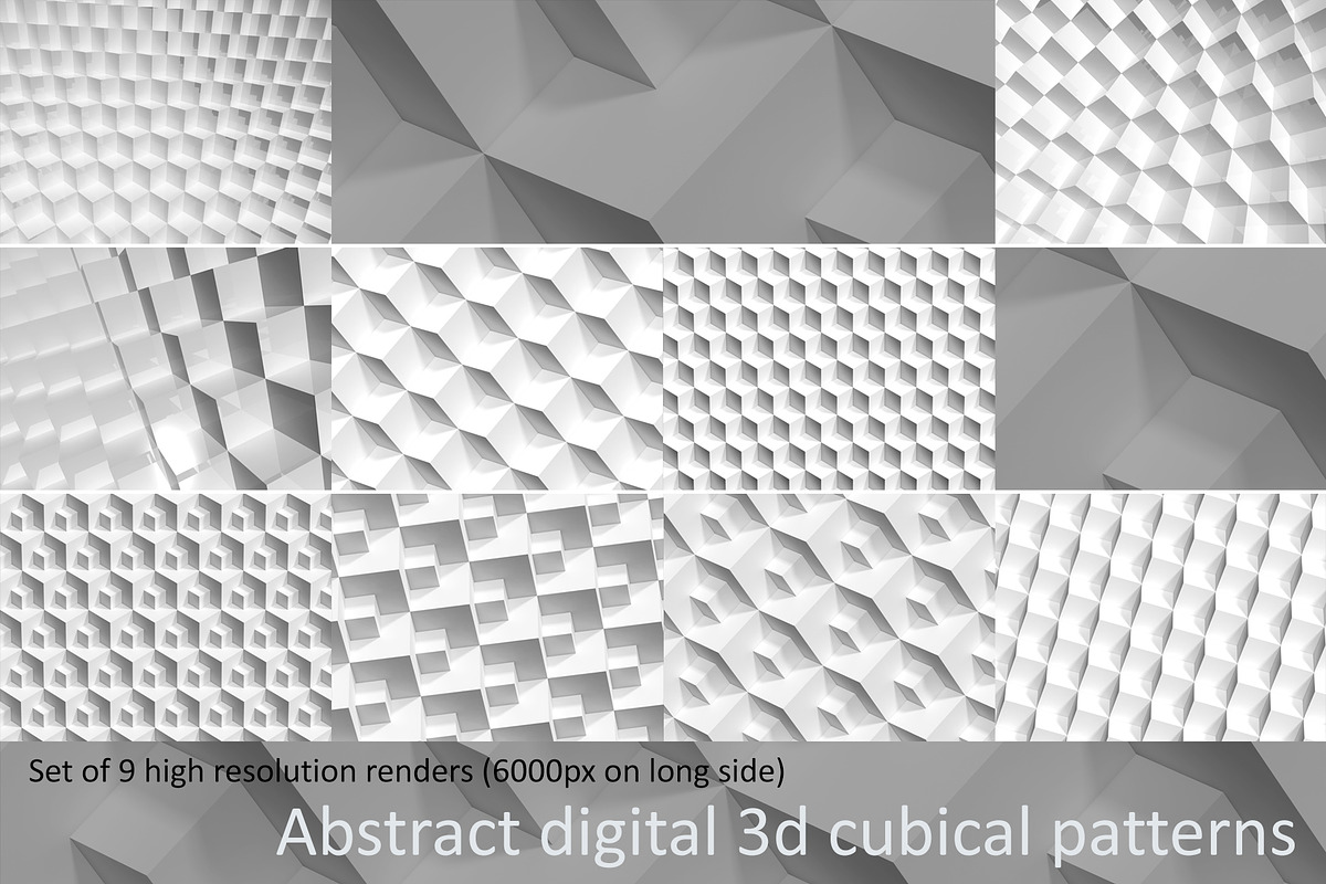 Abstract digital 3D cubical patterns in Web Elements - product preview 8