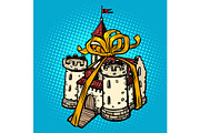 gift ribbon medieval castle, fairy