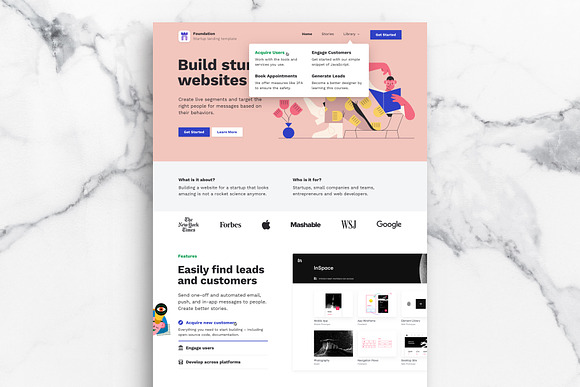 Bootstrap Landing Page HTML Template in Landing Page Templates - product preview 3