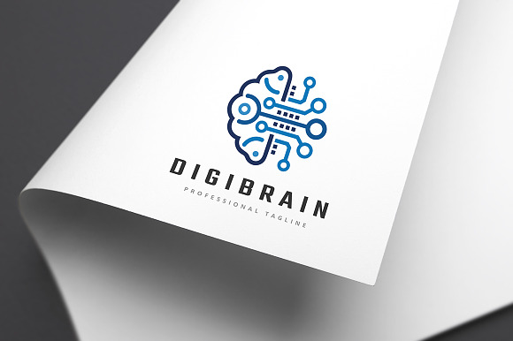 Digital Brain Logo in Logo Templates - product preview 1