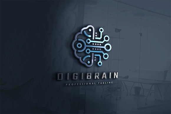Digital Brain Logo in Logo Templates - product preview 2