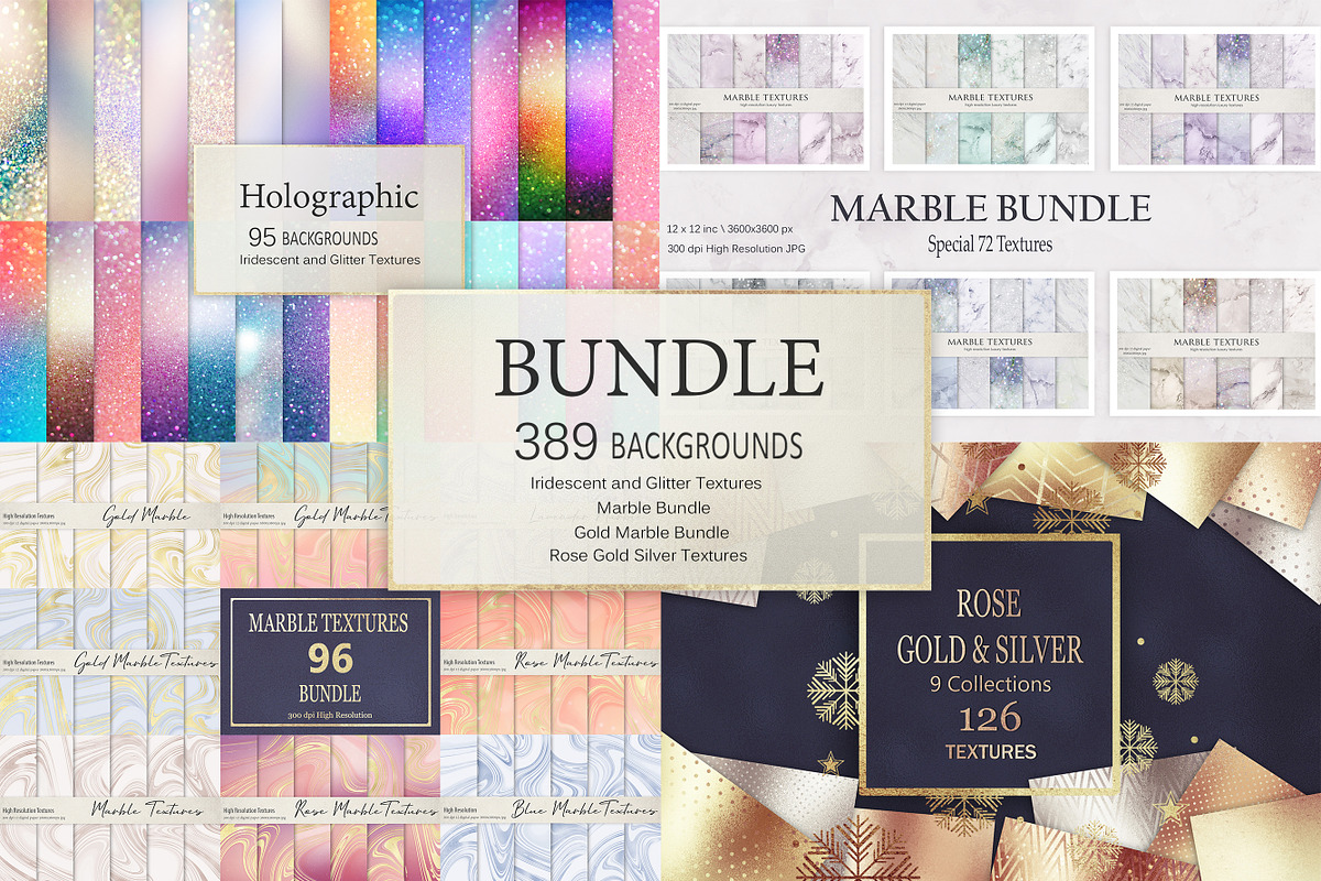 Gold Foil and Marble BUNDLE in Textures - product preview 8