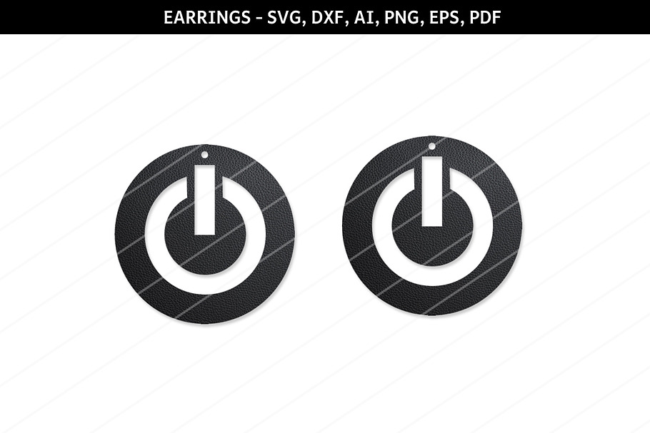 Power button earring svg,cricut file in Patterns - product preview 8