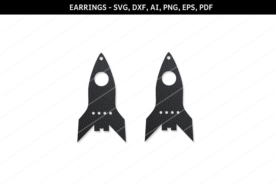 Rocket svg,earrings svg,cricut files in Patterns - product preview 8