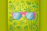 Pink Ladies Sunglasses and hand draw