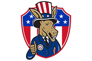 Democrat Donkey Mascot Thumbs Up Fla