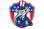 Republican Elephant Mascot Thumbs Up