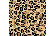 Leopard Seamless Pattern with Golden