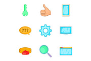 Bussiness plan, marketing icons set