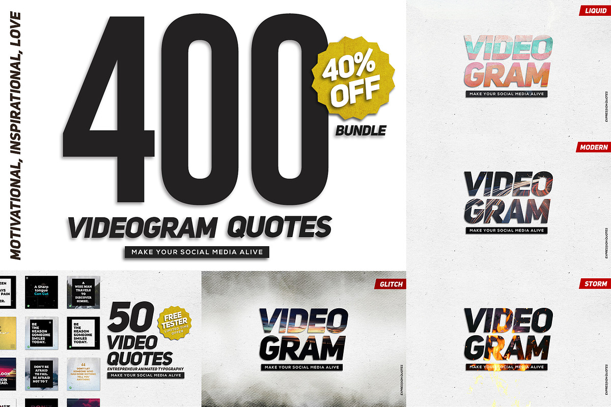 VIDEOQUOTES Bundle in Instagram Templates - product preview 8