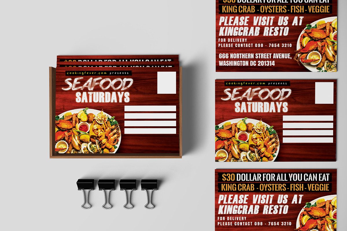 Seafood Saturdays Promotion PostCard in Postcard Templates - product preview 8