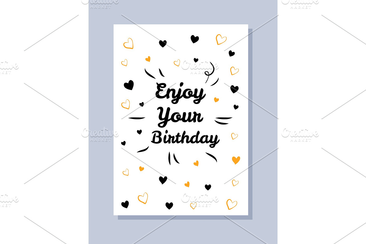 Enjoy Your Birthday Postcard Vector in Objects - product preview 8