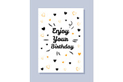 Enjoy Your Birthday Postcard Vector