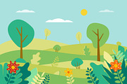 Spring landscape Vector illustration