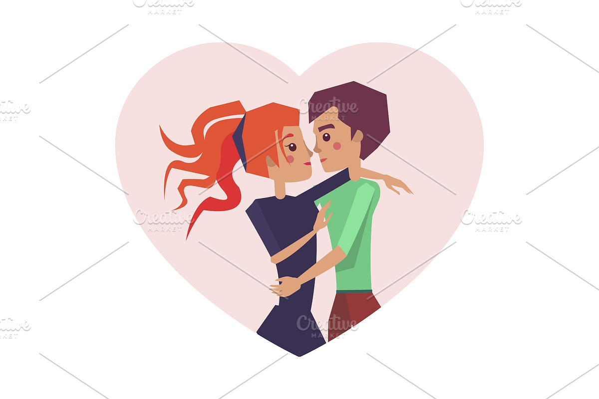 Kissing Couple in Love Poster Vector in Illustrations - product preview 8