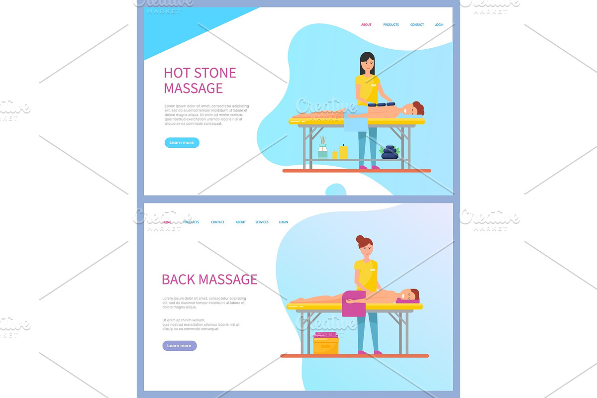 Hot Stone and Back Massages Online in Illustrations - product preview 8