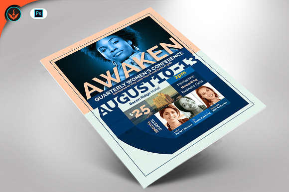 Awaken Women's Conference Flyer in Flyer Templates - product preview 4