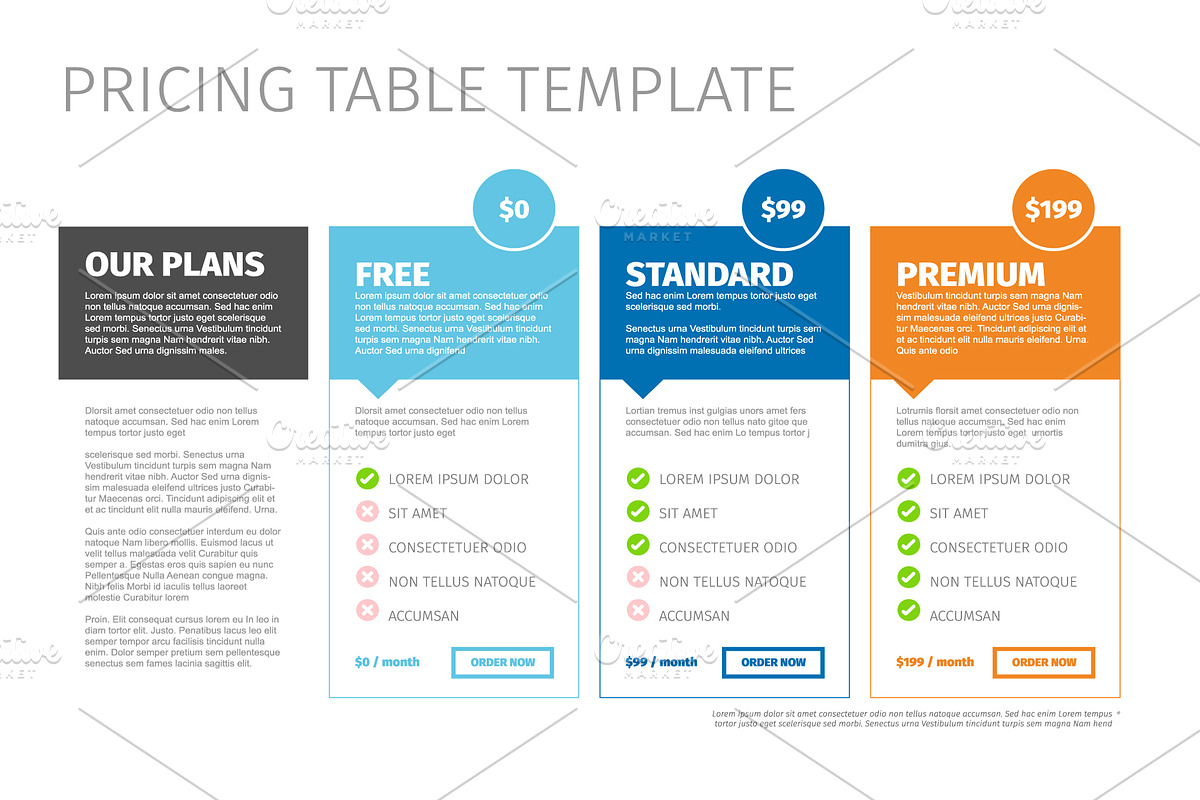 Product pricing table template  in Web Elements - product preview 8