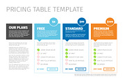 Product pricing table template 