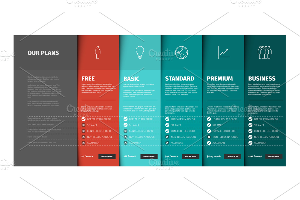 Product table compare template in Graphics - product preview 8