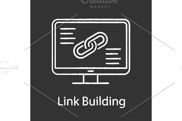 Link building chalk icon